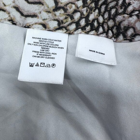 Great Jones Python Print Ruffle Midi Skirt Brown Beige Flowy Boho Size 12 - Picture 12 of 16